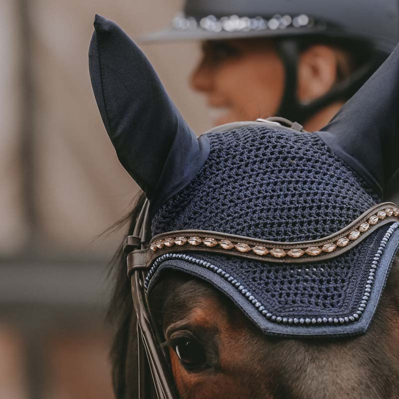 Ear Bonnet Wellington Glitter Dark Navy