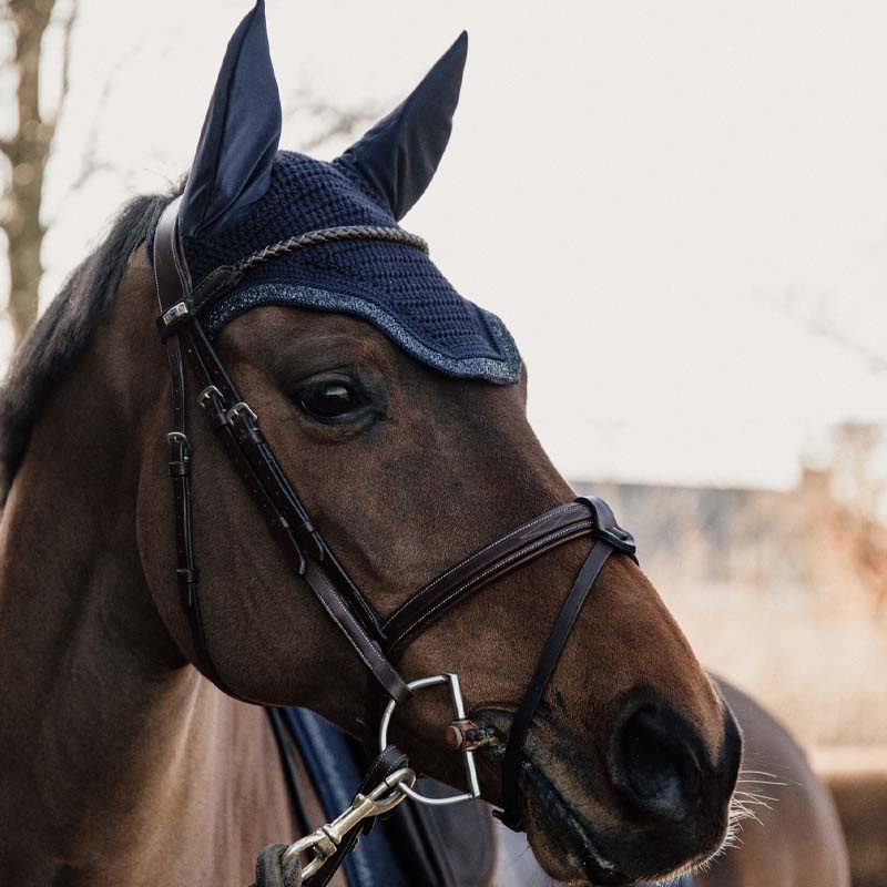 Ear Bonnet Wellington Glitter Stone Dark Navy