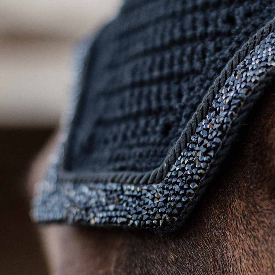 Ear Bonnet Wellington Glitter Stone Soundless Black