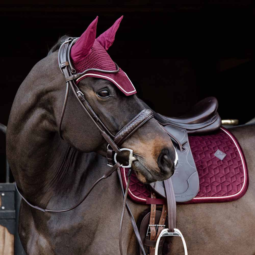 Ear Bonnet Wellington Velvet Bordeaux