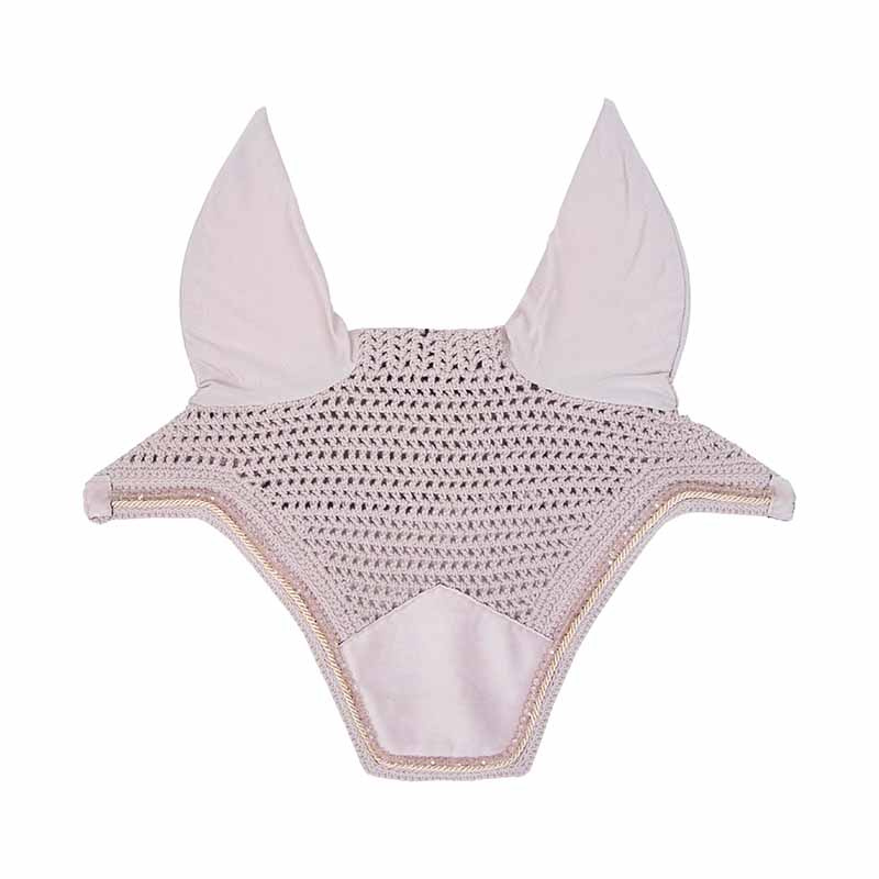 Fly Ear Bonnet Wellington Velvet Pearls Pink