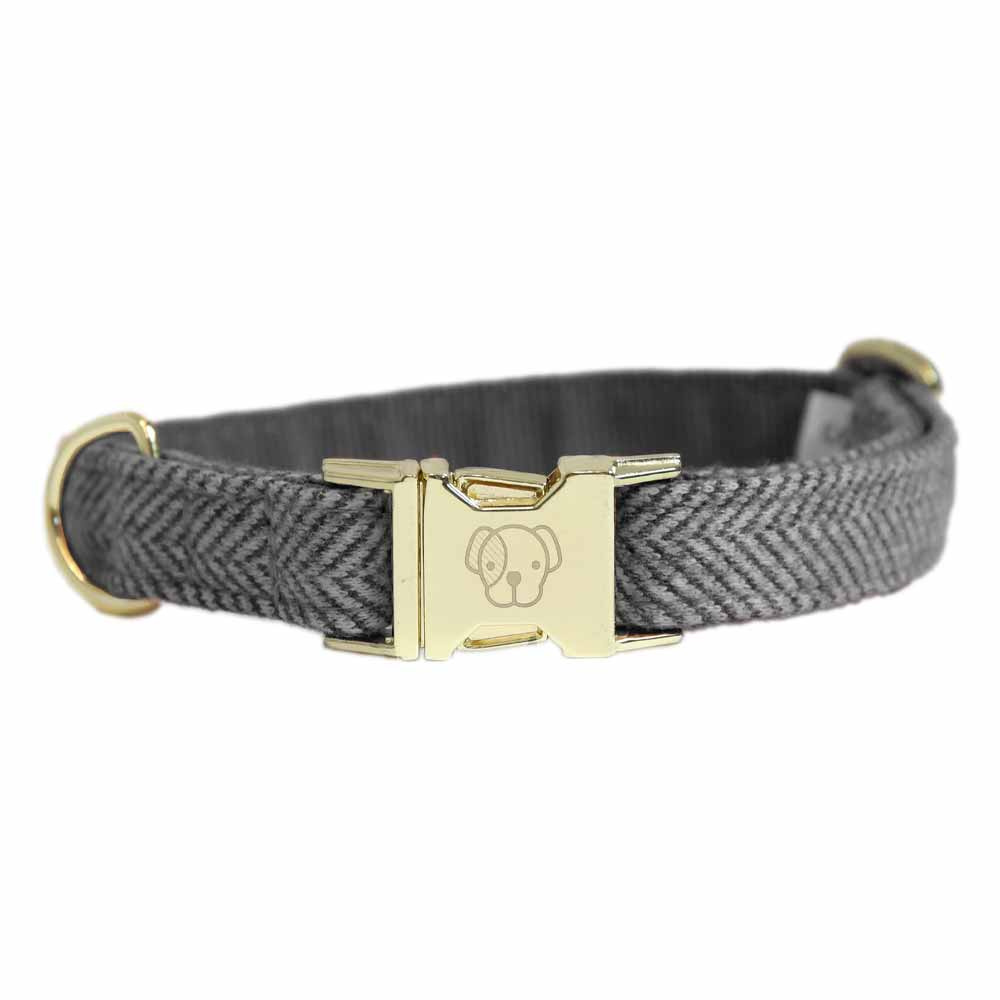 Dog Collar Wool Grey