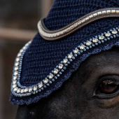 Ear Bonnet Wellington Big Stone & Pearl Dark Navy Ear Bonnet Wellington Big Stone & Pearl Dark Navy