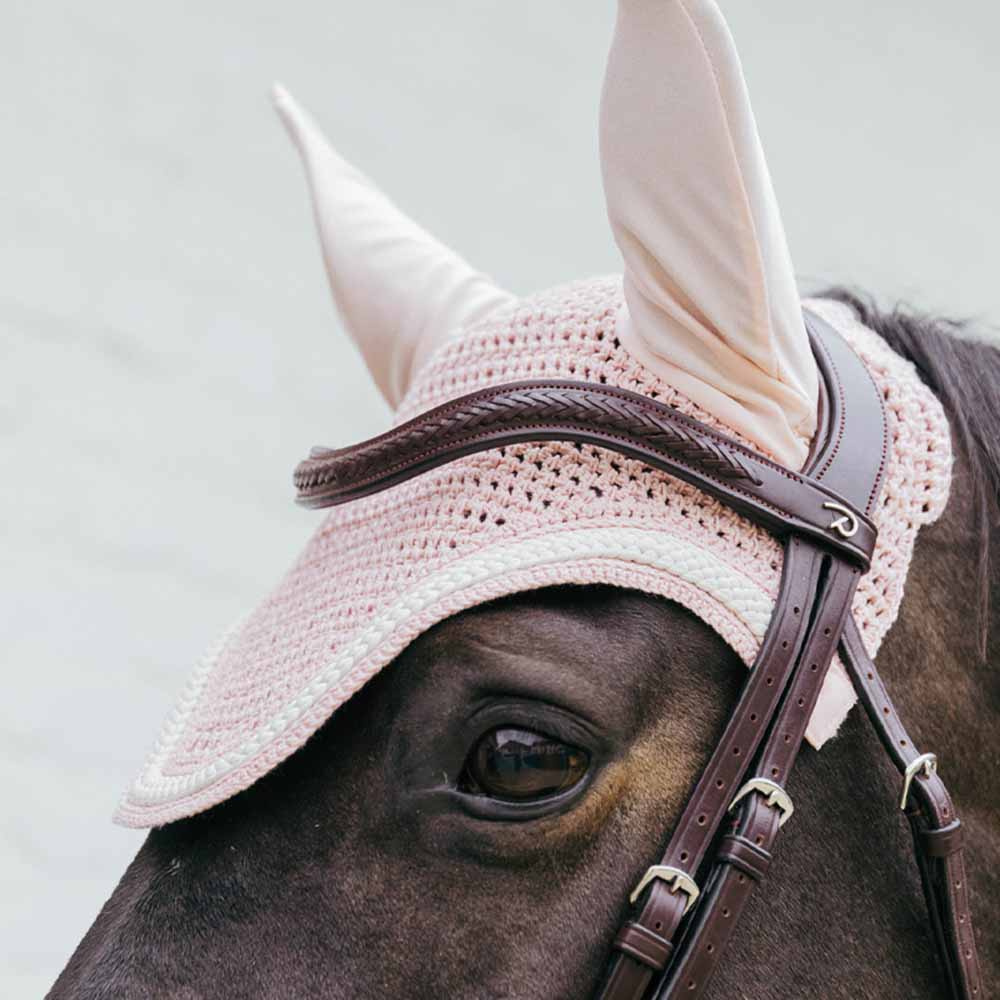 Ear Bonnet Wellington Plaited Cord Light Rose