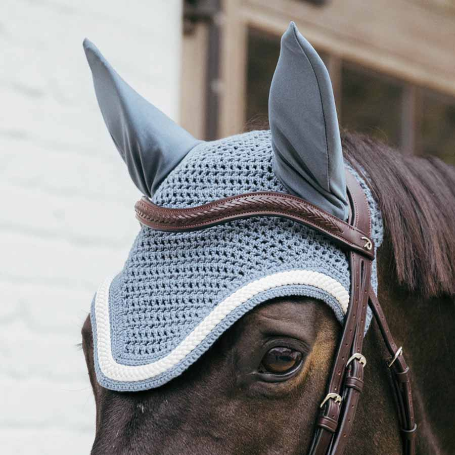 Ear Bonnet Wellington Plaited Cord Light Blue