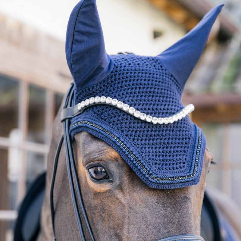 Ear Bonnet Wellington Metal Chain Navy Blue