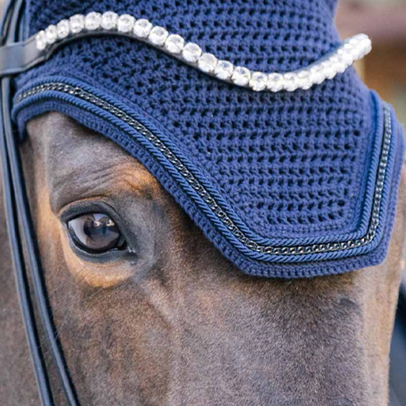 Ear Bonnet Wellington Metal Chain Soundless Navy Blue