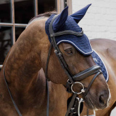 Ear Bonnet Wellington Diamond Rope Navy Blue Ear Bonnet Wellington Diamond Rope Navy Blue
