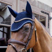 Ear Bonnet Wellington Diamond Rope Navy Blue Ear Bonnet Wellington Diamond Rope Navy Blue