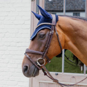 Ear Bonnet Wellington Diamond Rope Navy Blue Ear Bonnet Wellington Diamond Rope Navy Blue