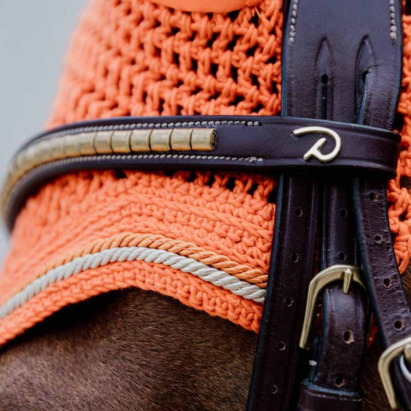 Ear Bonnet Wellington Diamond Rope Orange
