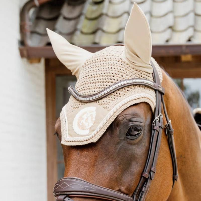 Ear Bonnet Wellington 3D Logo Rope Beige