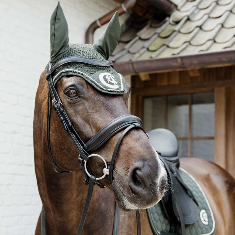 Ear Bonnet Wellington 3D Logo Rope Green