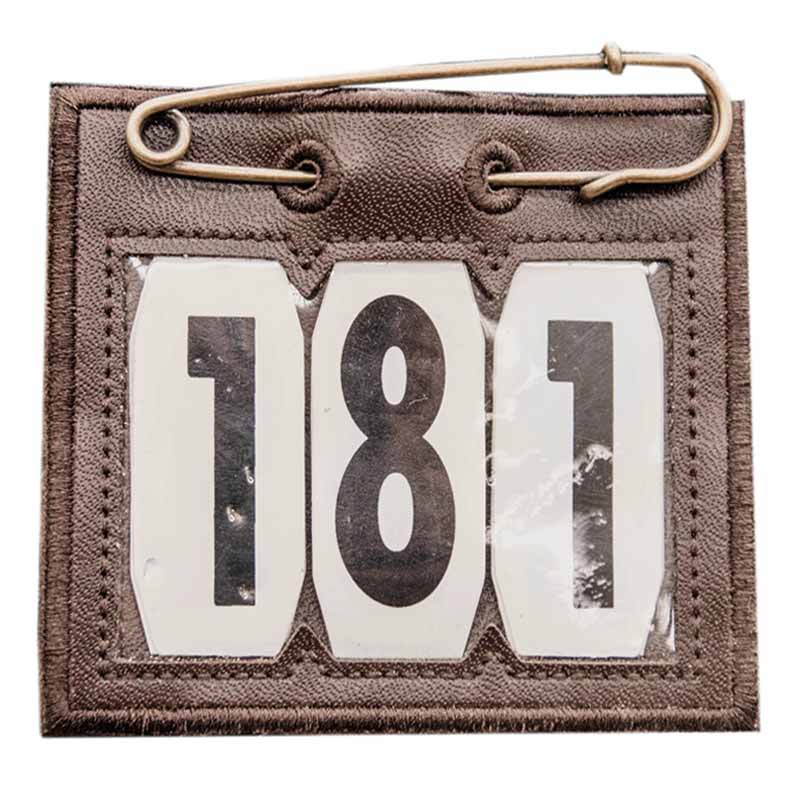 Number tag PVC Safety Pin Brown