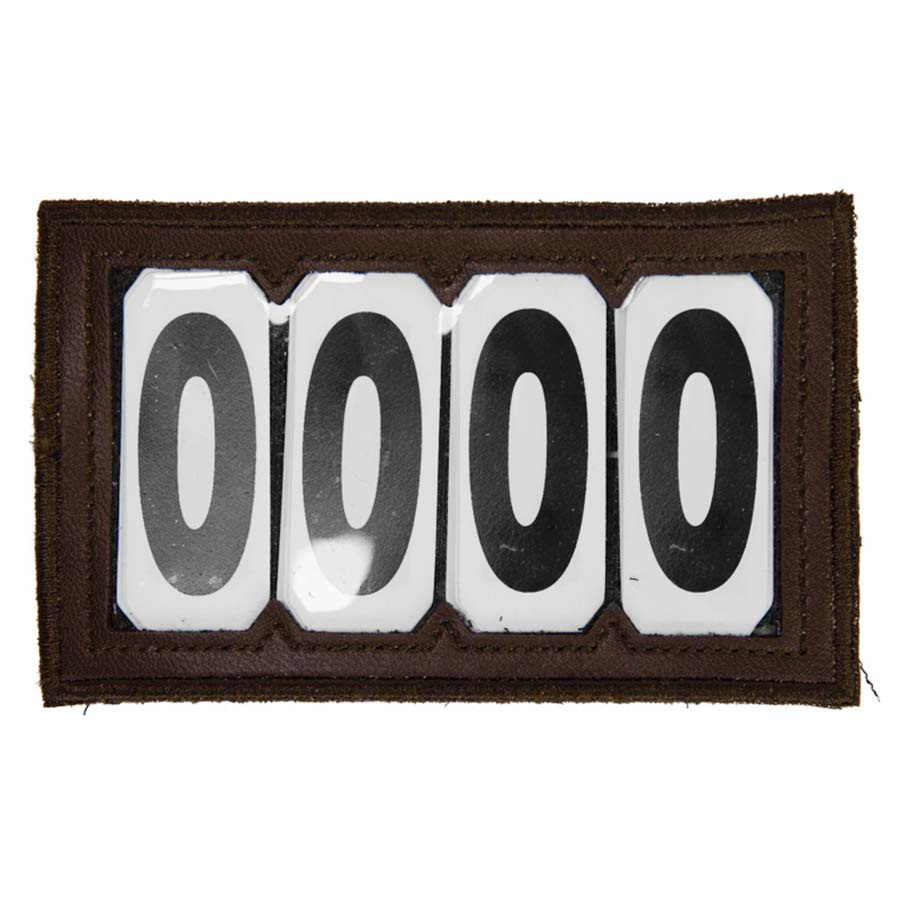 Number tag PVC Velcro 4 Numbers Brown