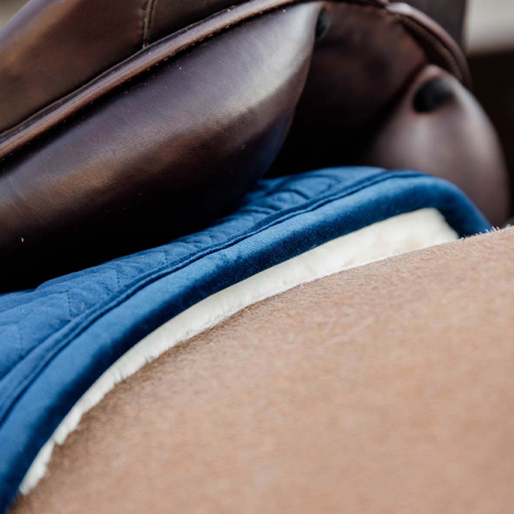 Dressage Saddle Pad Skin Friendly Velvet Navy Blue