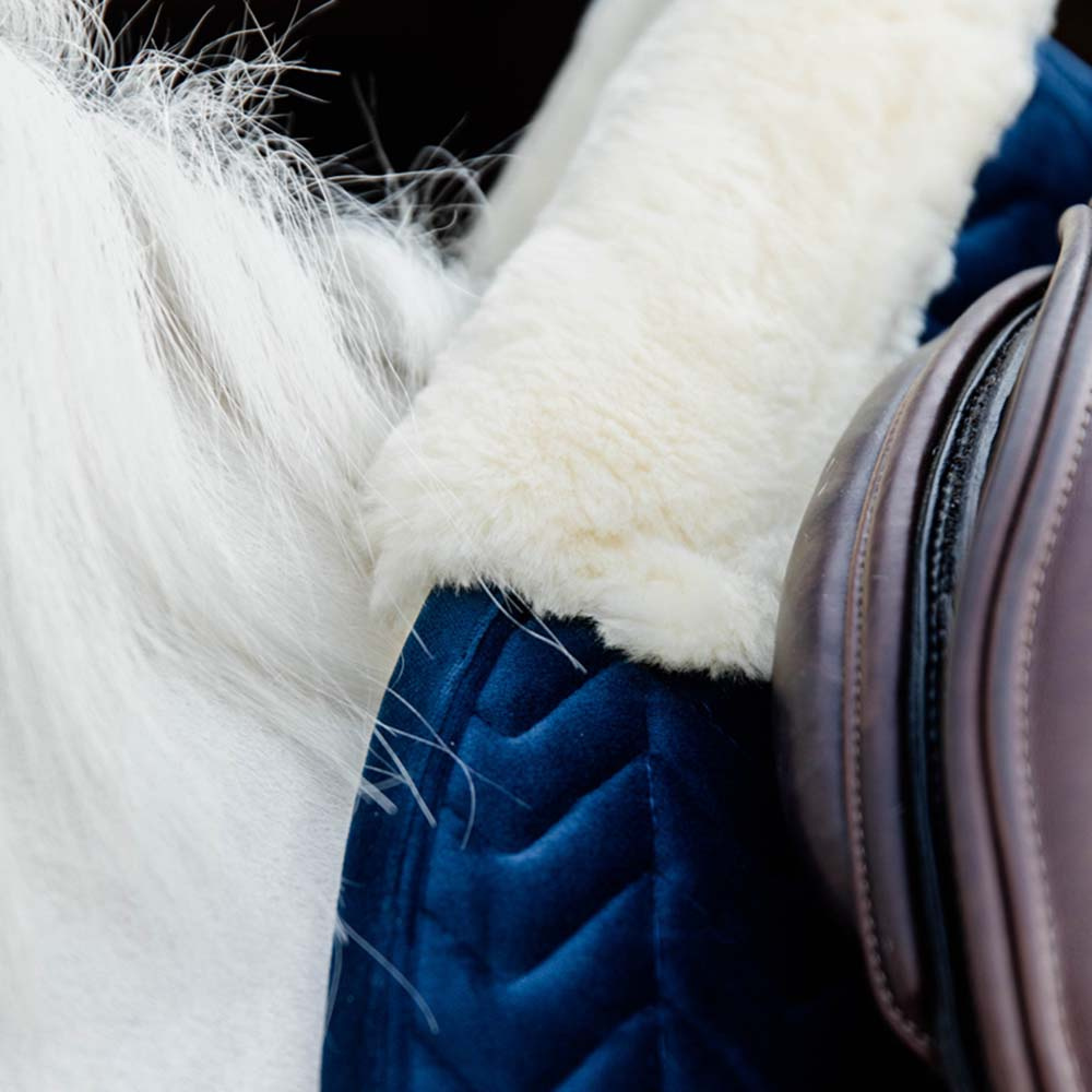 Saddle Pad Skin Friendly Velvet Navy Blue