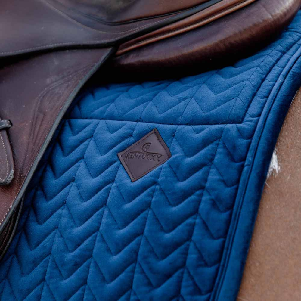 Saddle Pad Skin Friendly Velvet Navy Blue