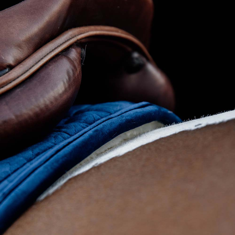 Saddle Pad Skin Friendly Velvet Navy Blue