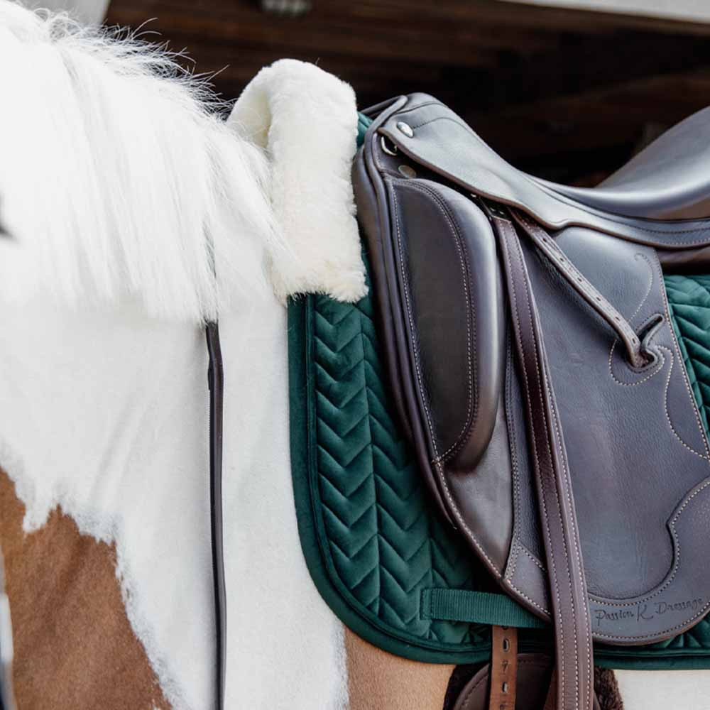 Dressage Saddle Pad Skin Friendly Velvet Green