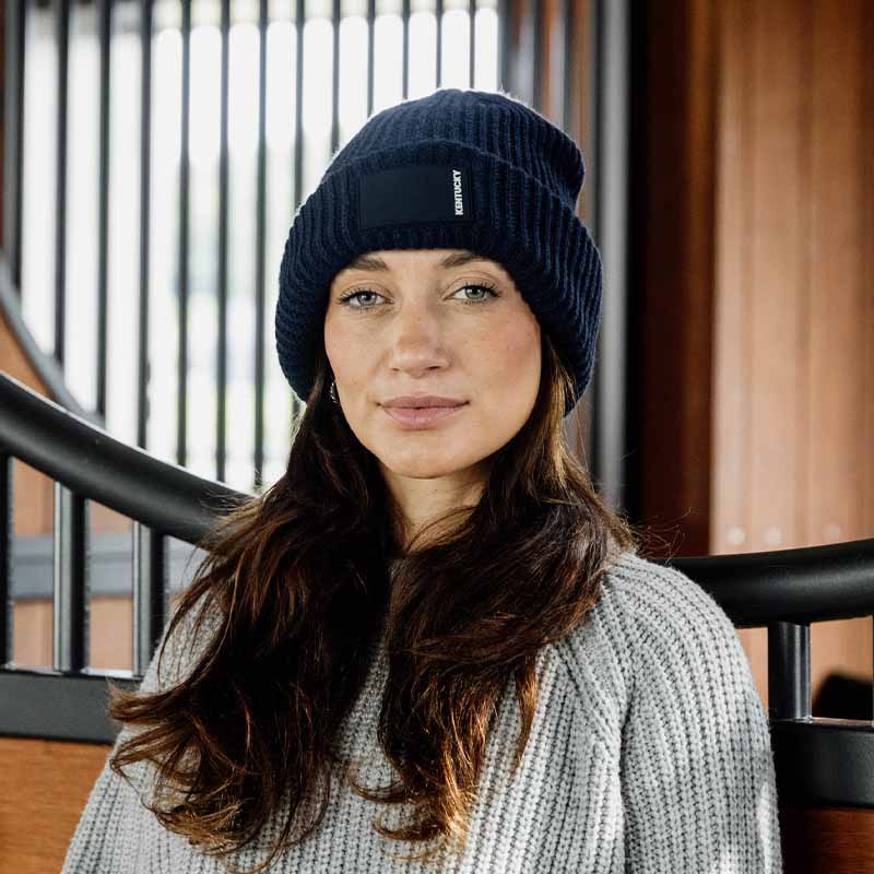 Beanie Rubber Logo Navy Blue