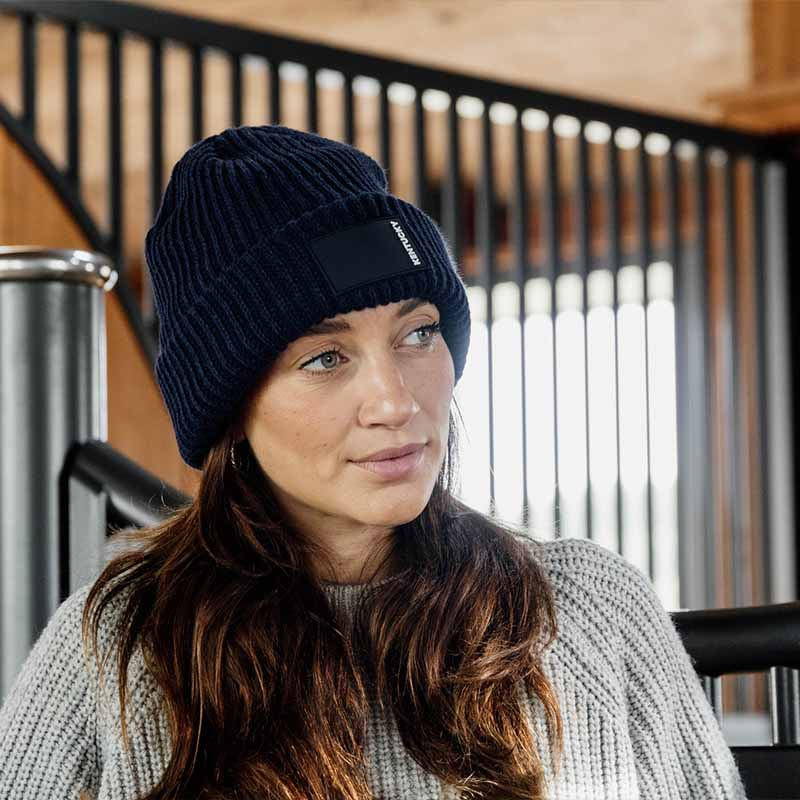 Beanie Rubber Logo Navy Blue