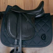 Dressage Saddle Pad Wave 3D Logo Black Dressage Saddle Pad Wave 3D Logo Black