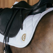 Dressage Saddle Pad Wave 3D Logo White Dressage Saddle Pad Wave 3D Logo White