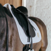 Dressage Saddle Pad Wave 3D Logo White Dressage Saddle Pad Wave 3D Logo White