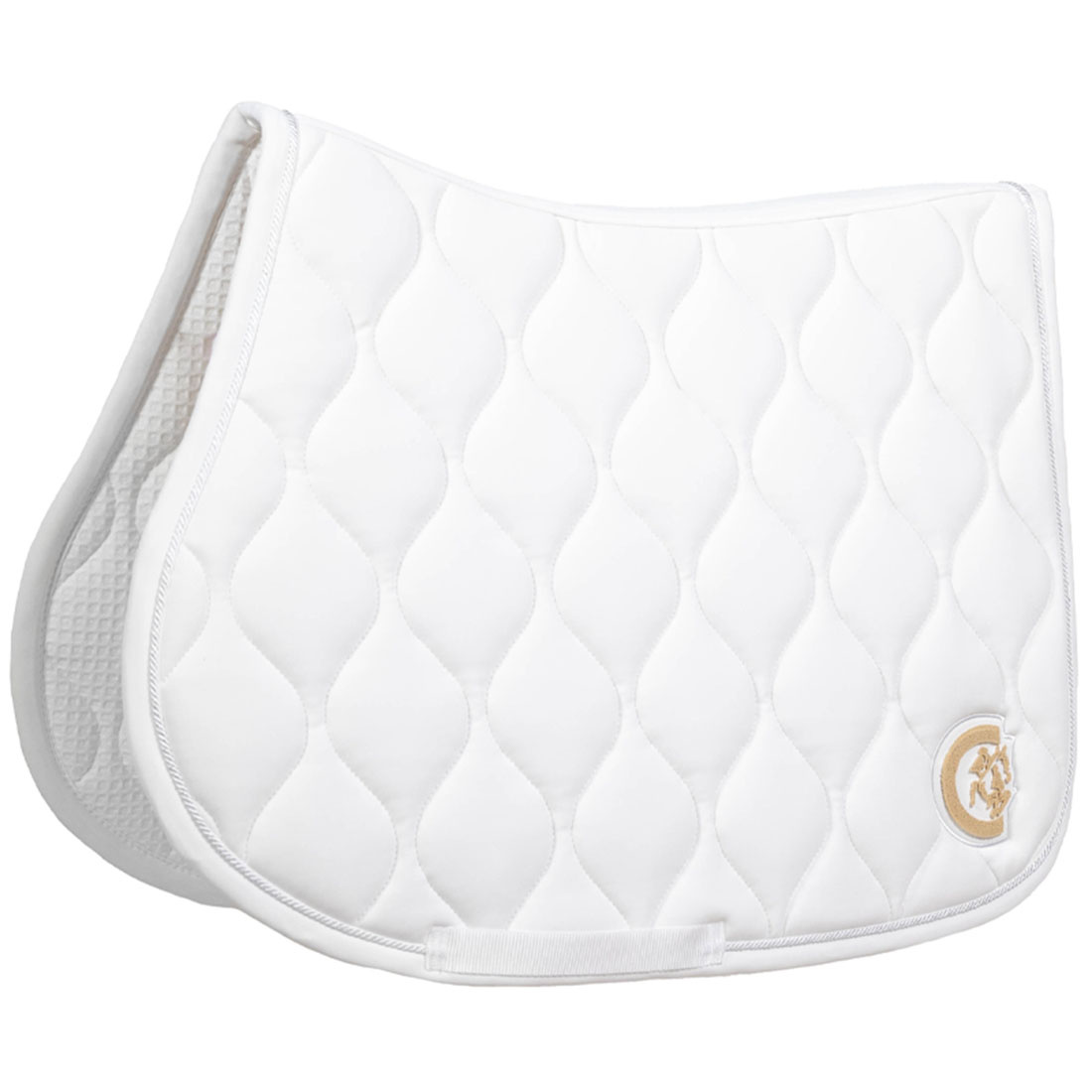 Saddle Pad Wave 3D Logo White