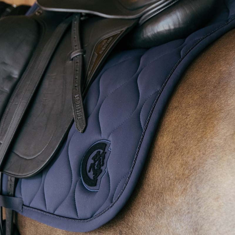 Dressage Saddle Pad Wave 3D Logo Navy Blue