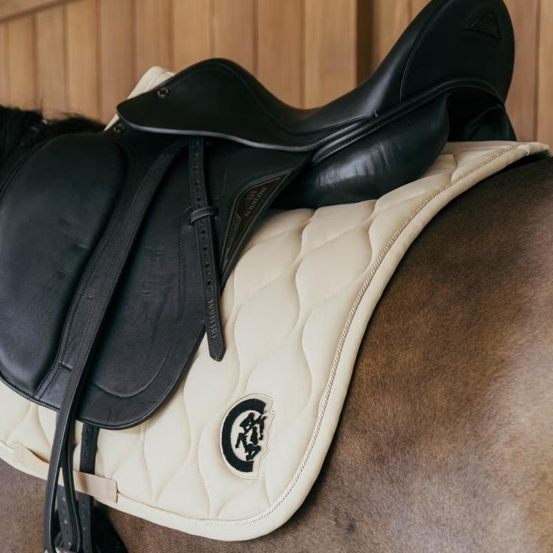 Dressage Saddle Pad Wave 3D Logo Beige