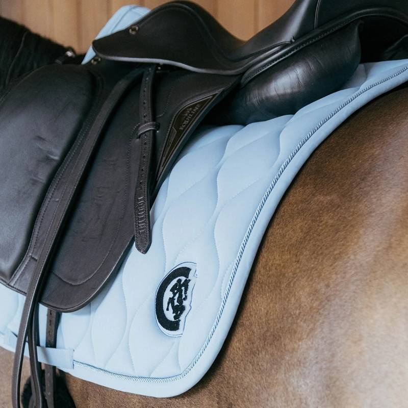 Dressage Saddle Pad Wave 3D Logo Light Blue