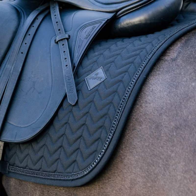 Dressage Saddle Pad Metal Chain Black