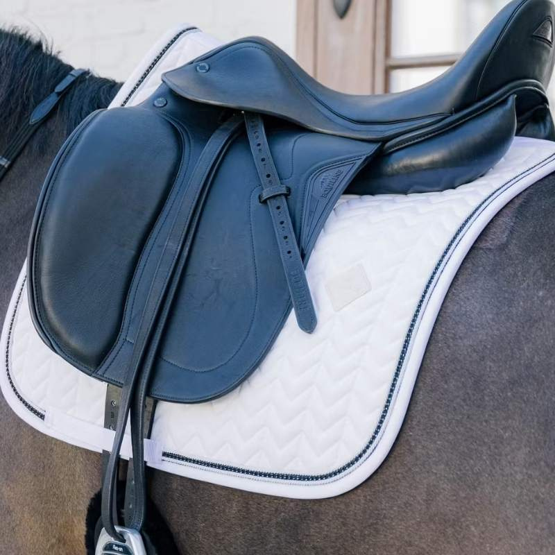 Dressage Saddle Pad Metal Chain White
