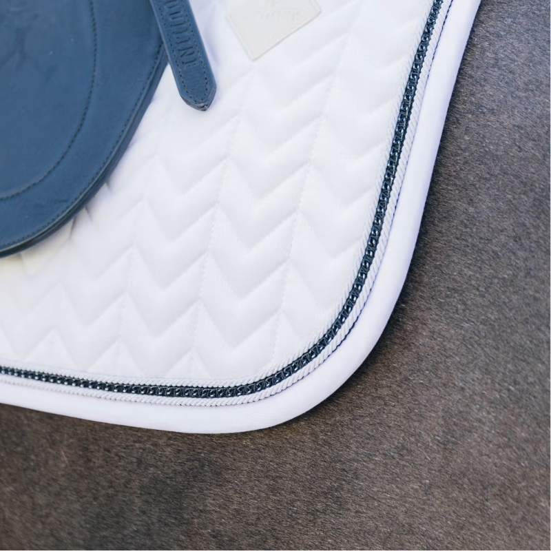 Dressage Saddle Pad Metal Chain White
