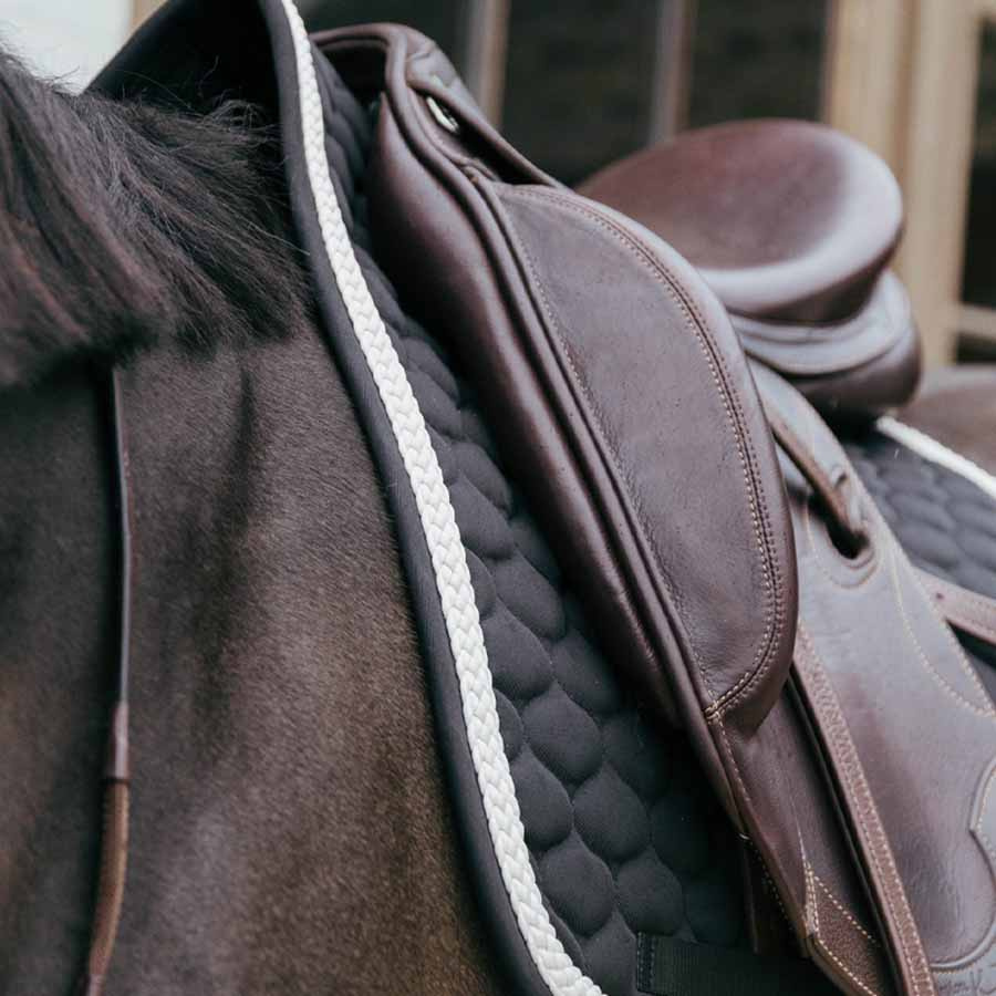 Dressage Saddle Pad Plaited Cord Black