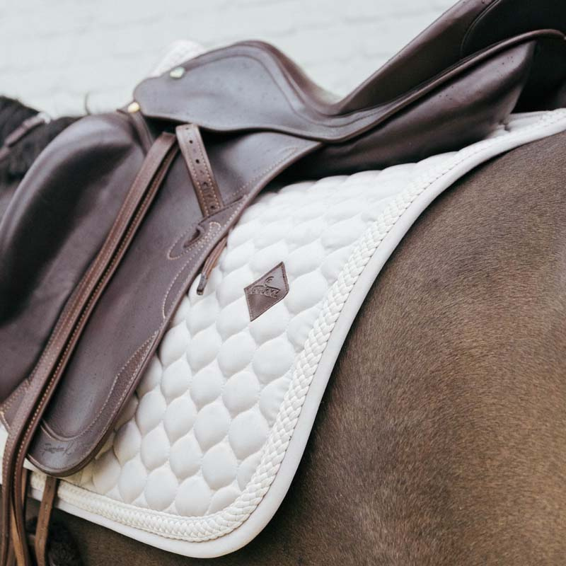 Dressage Saddle Pad Plaited Cord Beige