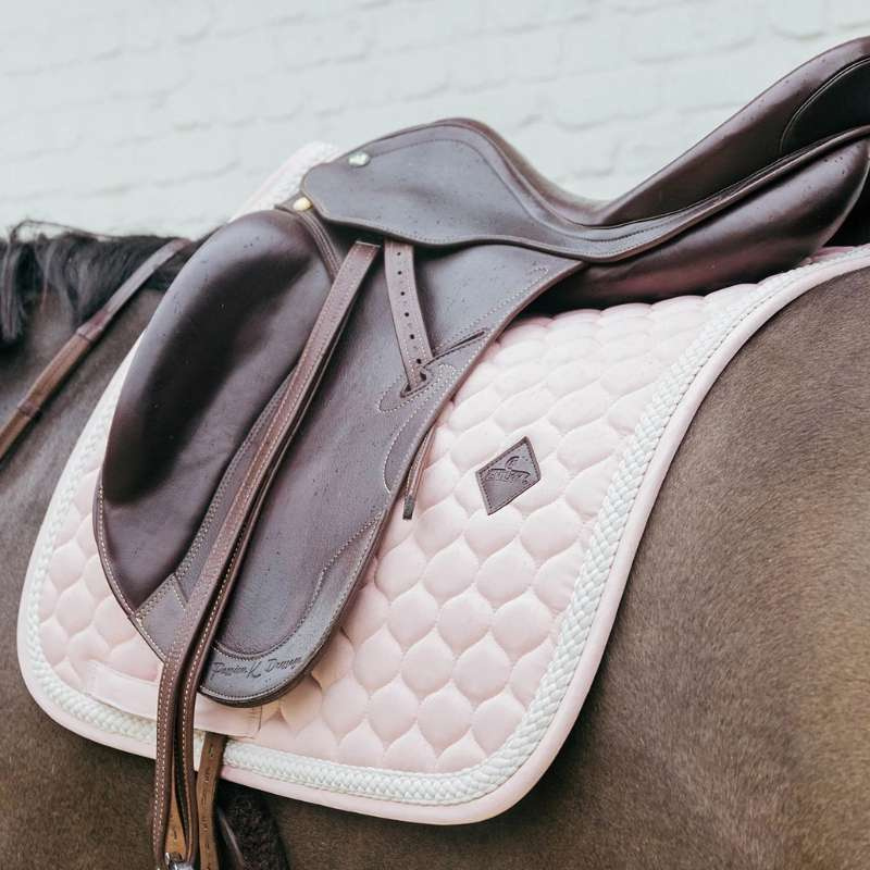 Dressage Saddle Pad Plaited Cord Light Rose