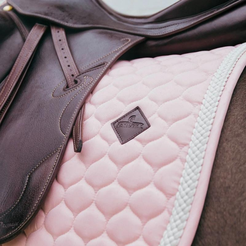 Dressage Saddle Pad Plaited Cord Light Rose