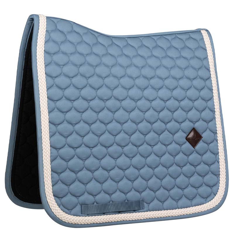 Dressage Saddle Pad Plaited Cord Light Blue
