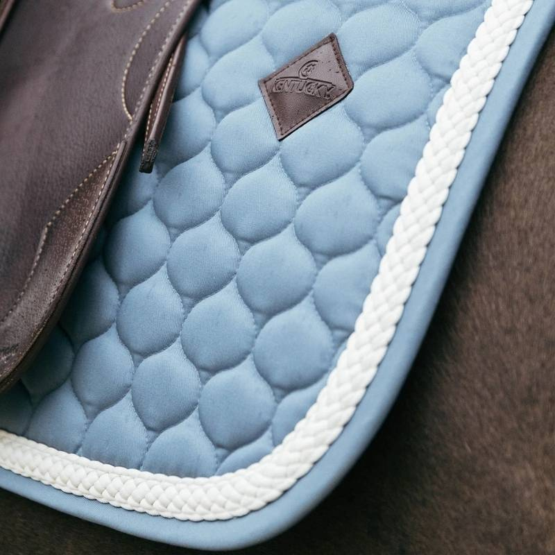 Dressage Saddle Pad Plaited Cord Light Blue