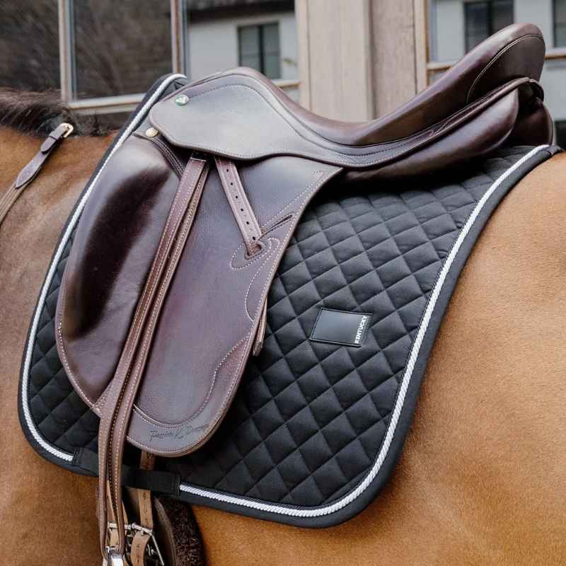 Dressage Saddle Pad Diamond Rope Black