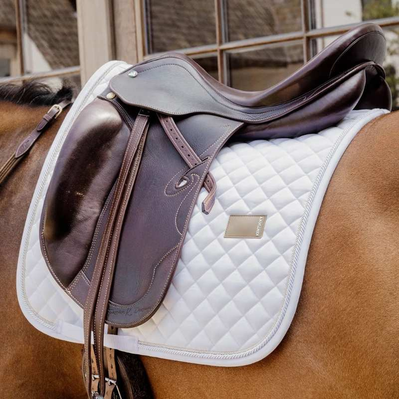 Dressage Saddle Pad Diamond Rope White