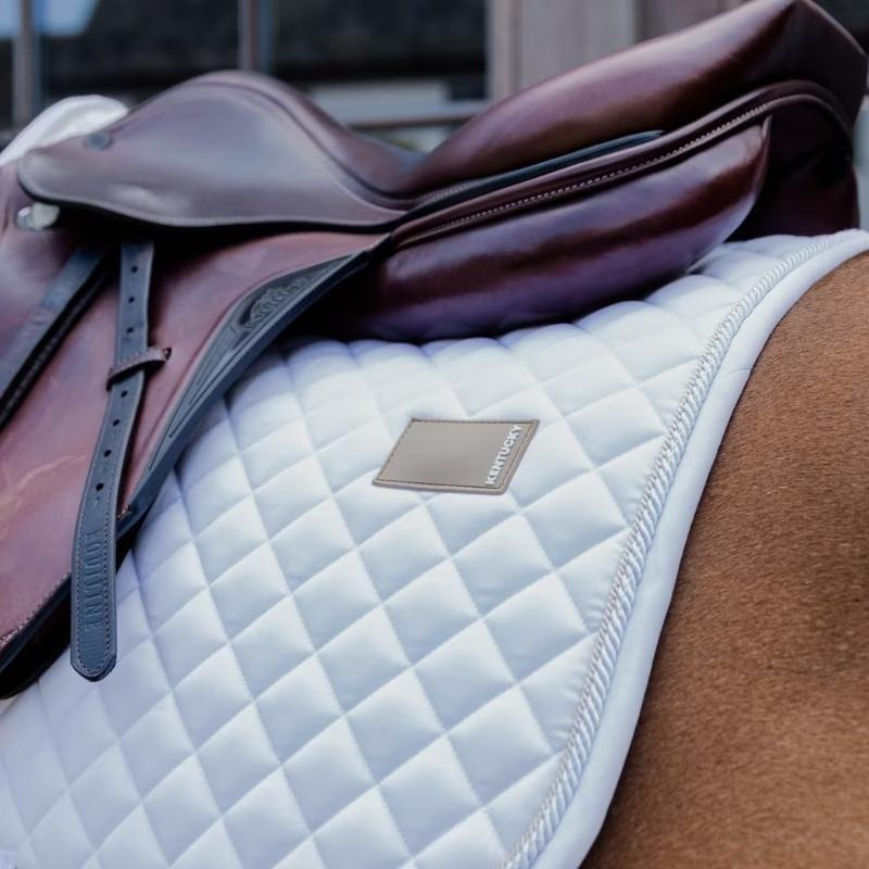 Saddle Pad Diamond Rope White