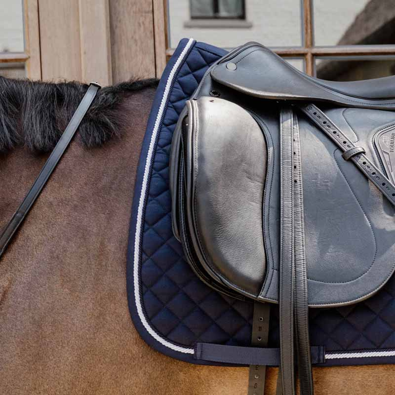 Dressage Saddle Pad Diamond Rope Navy Blue