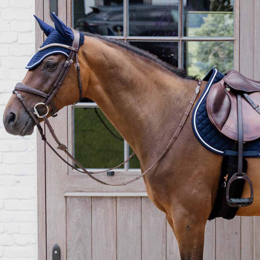 Saddle Pad Diamond Rope Navy Blue