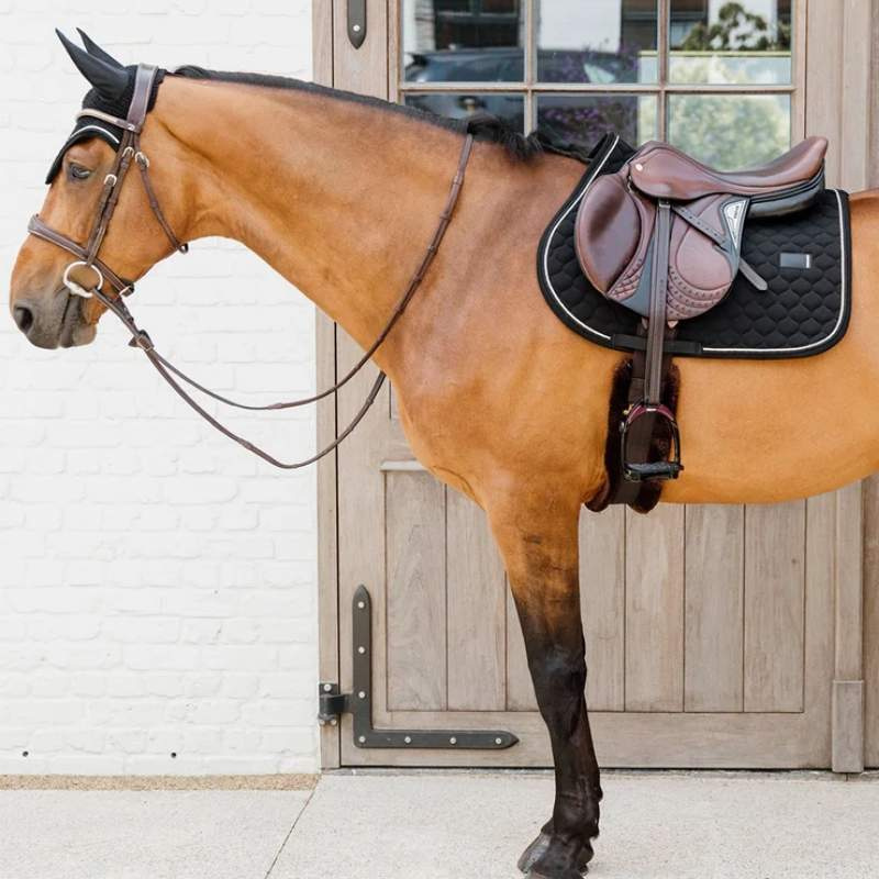 Saddle Pad Onion Quilt Rubber Logo Black