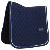 Dressage Saddle Pad Onion Quilt Rubber Logo Navy Blue Dressage Saddle Pad Onion Quilt Rubber Logo Navy Blue