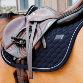 Saddle Pad Onion Quilt Rubber Logo Navy Blue Saddle Pad Onion Quilt Rubber Logo Navy Blue